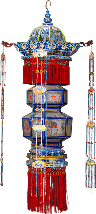 画珐琅嵌玻璃大吉葫芦式挂灯