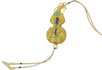 金累丝嵌松石
葫芦式斋戒牌